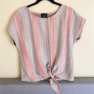 Anthropologie W5 Tie Front Marled Top M